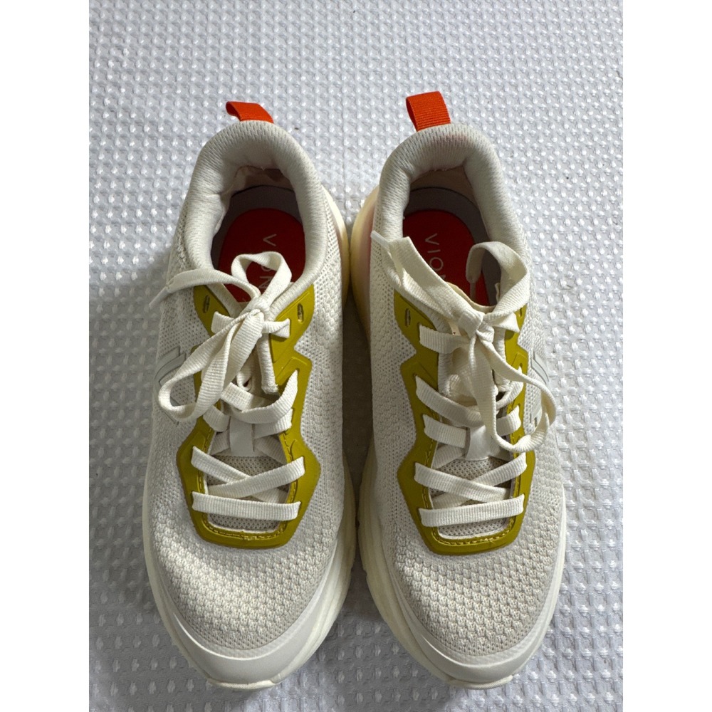 Vionic Sneakers Women 5 Wide Walk Max Cream White Orange Yellow EUC
